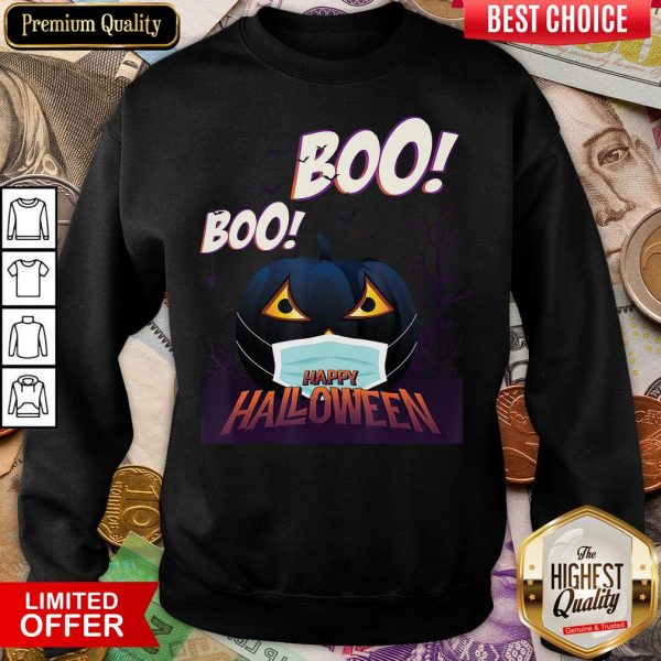 Official Halloween Pumpkin Wearing Mask Jack O Lantern Boo Boo Sweatshirt - Design By Viewtees.com