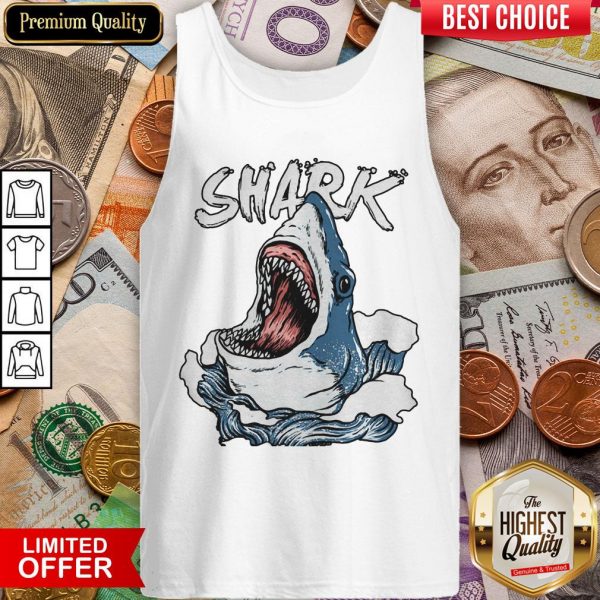 Official Shark Waiting For Bait Tank Top - Design By Viewtees.com