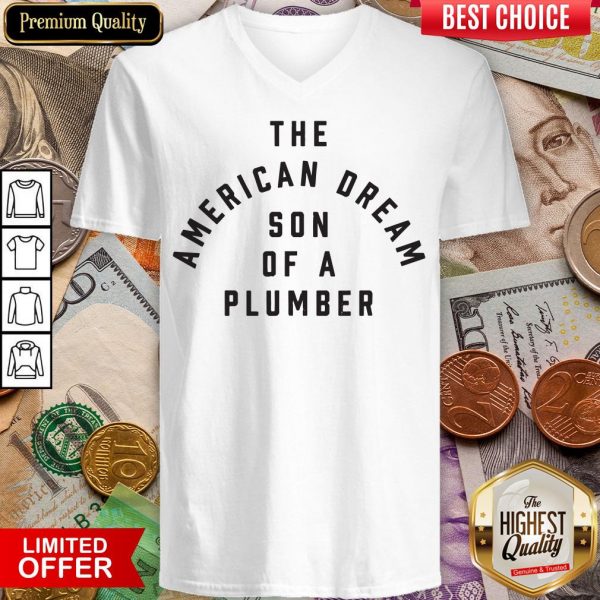 Official Simple Retro American Dream Son Of A Plumber Gift V-neck - Design By Viewtees.com