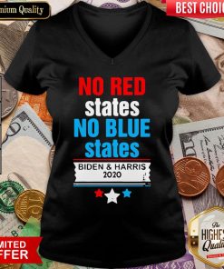 Hot Official No Red States No Blue States Biden And Harris 2020 V-neck - Design By Viewtees.com
