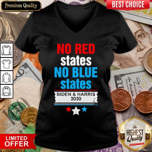 Hot Official No Red States No Blue States Biden And Harris 2020 V-neck - Design By Viewtees.com