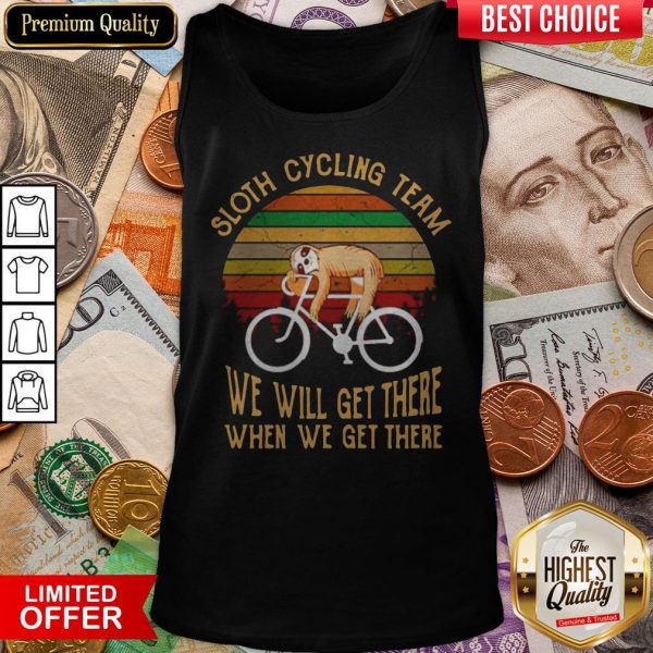 Sloth Cycling Team We Will Get There When We Get There Vintage Tank Top