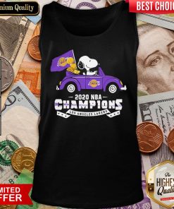 Snoopy And Woodstock Driving Los Angeles Lakers Car 2020 NBA Champions Tank Top