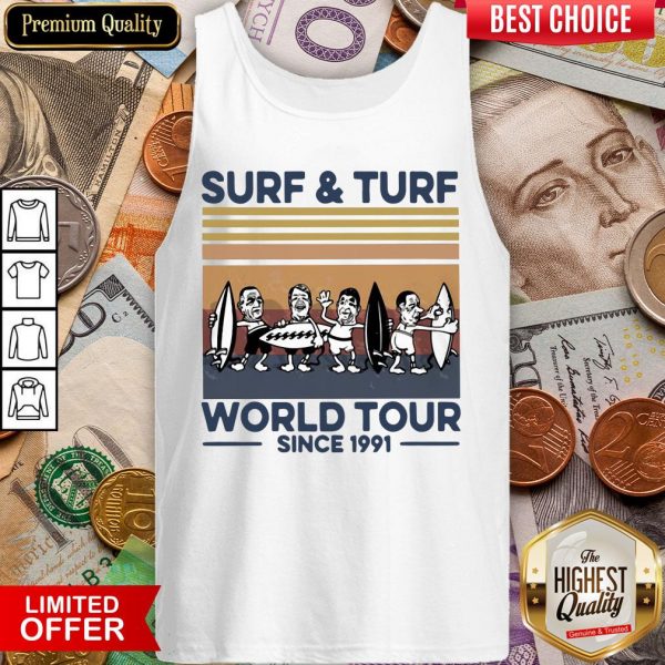 Surf And Turf World Tour Since 1991 Vintage Retro Tank Top