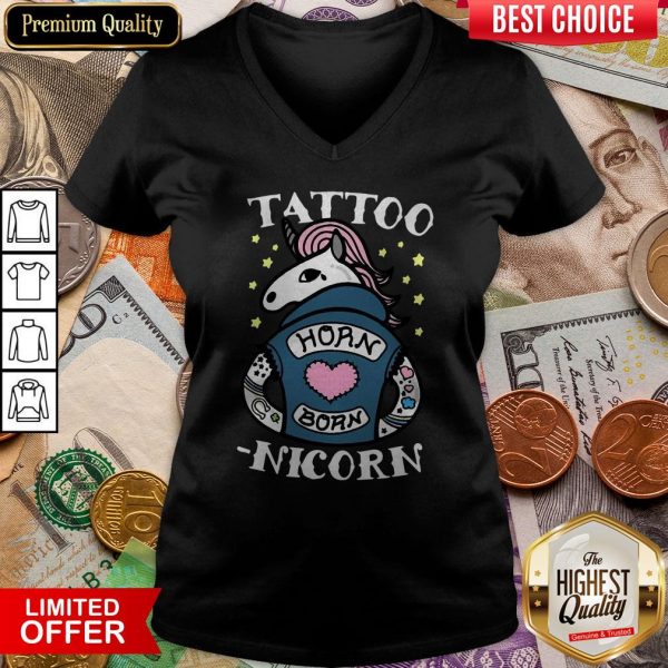 Tattoo Horn Born Nicorn V-neck