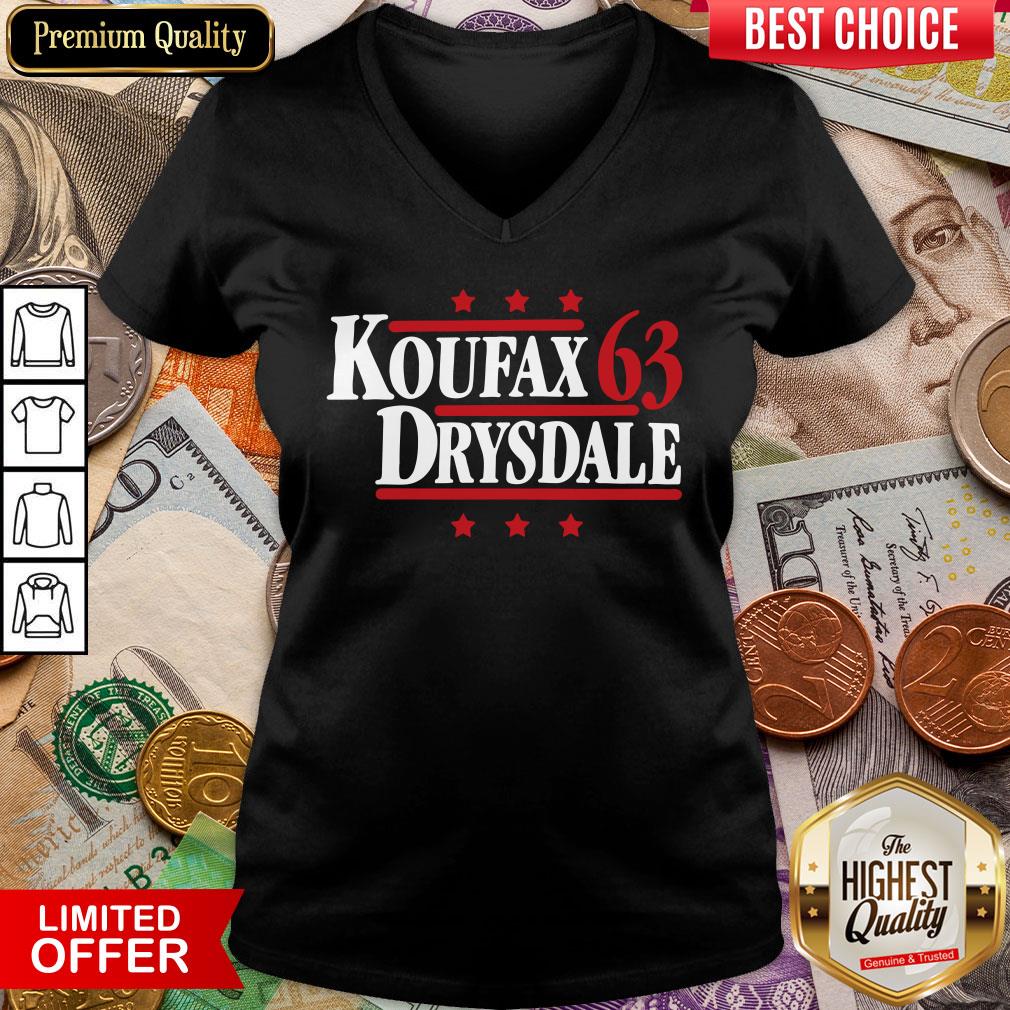 Hot Koufax & Drysdale ’63 Los Angeles Dodgers Baseball Legends Political Campaign Parody V-neck - Design By Viewtees.com 