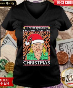 Tiger King Joe Exotic I’ll Never Financially Recover From This Ugly Christmas V-neck - Design By Viewtees.com