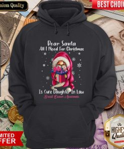 Top Dear Santa All I Need For Christmas Is Cure Daughter In Law Breast Cancer Awareness Hoodie - Design By Viewtees.com