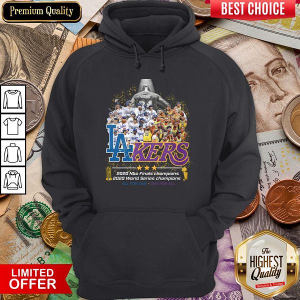 Top Kobe Bryant Los Angeles Lakers Dodgers 2020 Nba Finals Champions All For One – One For All Hoodie - Design By Viewtees.com