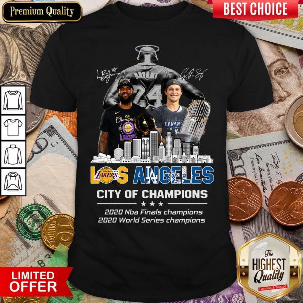 Top Kobe Bryant Los Angeles Lakers City Of Champions 2020 Nba Final Champions 2020 World Series Champions Signatures Shirt - Design By Viewtees.com