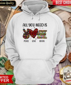 All You Need Is A Peace Love Books Merry Christmas Light Hoodie - Design By Viewtees.com