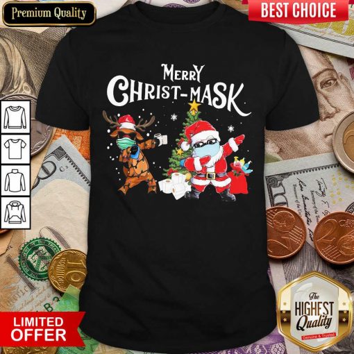 Merry Christmask Santa Clause Reindeer Wear Mask Toilet Paper Shirt - Design By Viewtees.com
