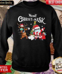 Merry Christmask Santa Clause Reindeer Wear Mask Toilet Paper Sweatshirt - Design By Viewtees.com