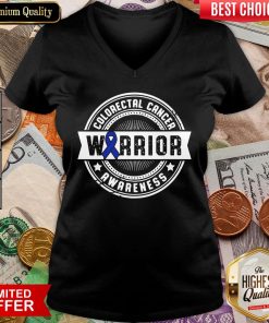 Funny Colorectal Cancer Warrior Awareness V-neck - Design By Viewtees.com