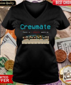 Funny Crewmate There Is 1 Impostor Among Us V-neck - Design By Viewtees.com