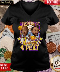 Funny Freddie Gibbs World Champs 4 Peat V-neck - Design By Viewtees.com