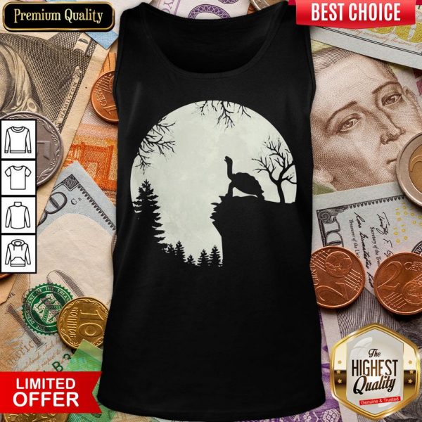 Funny Howling Turtle The Moon Tank Top - Design By Viewtees.com