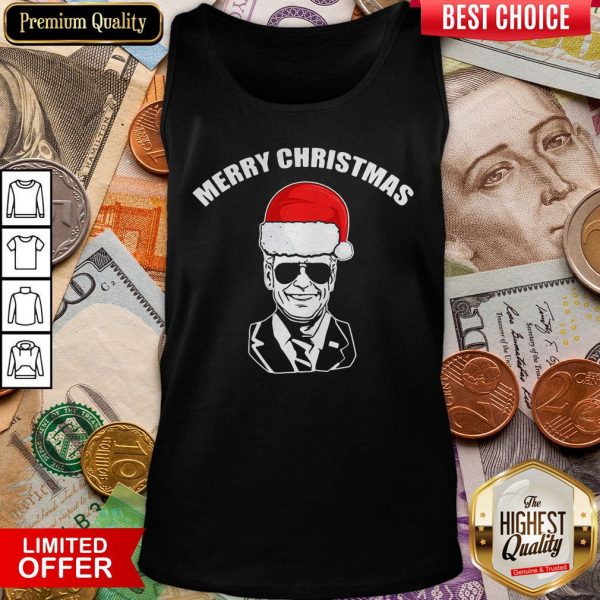 Funny Joe Biden Santa Merry Christmas Tank Top - Design By Viewtees.com