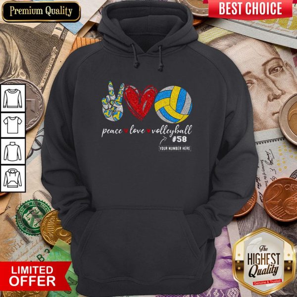 Funny Peace Love Volleyball 58 Hoodie - Design By Viewtees.com