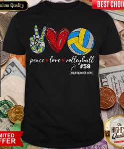Funny Peace Love Volleyball 58 Shirt- Design By Viewtees.com