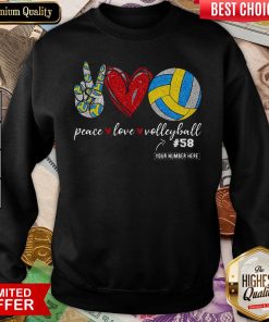 Funny Peace Love Volleyball 58 Sweatshirt - Design By Viewtees.com