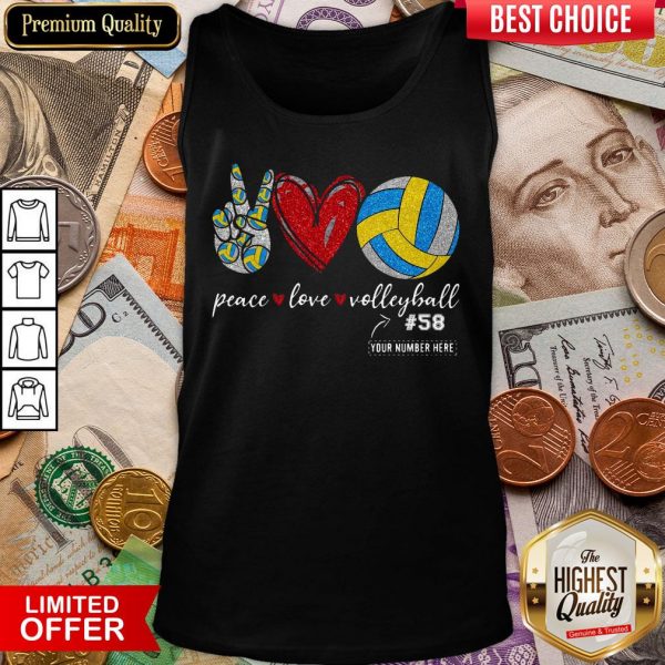 Funny Peace Love Volleyball 58 Tank Top - Design By Viewtees.com