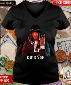 Rip King Von V-neck - Design By Viewtees.com