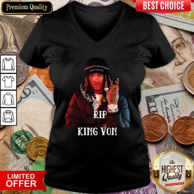 Rip King Von V-neck - Design By Viewtees.com