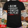 Aim Shoot Swear Repeat Billiards Christmas Shirt - Design By Viewtees.com