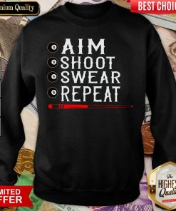 Aim Shoot Swear Repeat Billiards Christmas Sweatshirt - Design By Viewtees.com