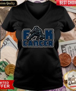 Good Black Panther Fuck Cancer V-neck - Design By Viewtees.com