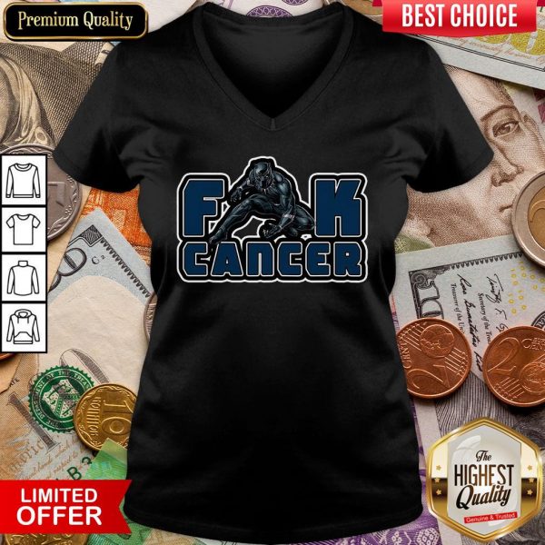 Good Black Panther Fuck Cancer V-neck - Design By Viewtees.com