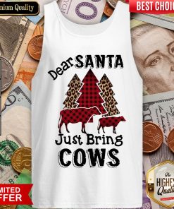 Good Dear Santa Just Bring Cows Christmas Tree Tank Top - Design By Viewtees.com