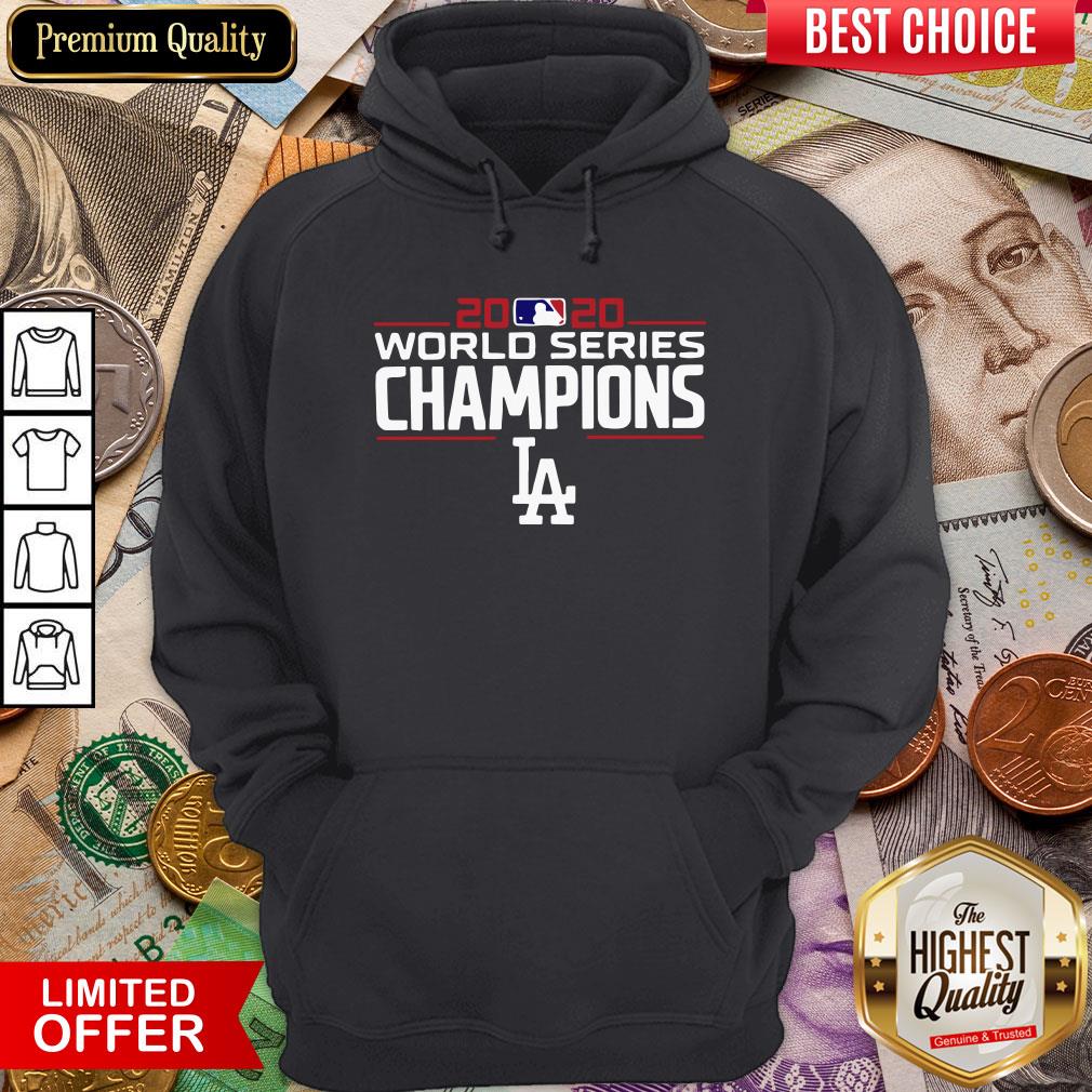 Good LA Dodgers 2020 World Champions Champions Dodgers Team Signatures Hoodie - Design By Viewtees.com