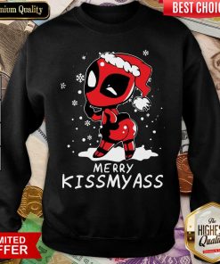 Santa Deadpool Merry Kiss My Ass Christmas Sweatshirt - Design By Viewtees.com
