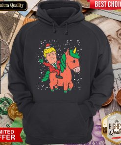Good Santa Trump Riding Unicorn Funny Christmas Xmas Hoodie - Design By Viewtees.com