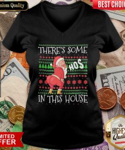 There’s Some Hos In This House Ugly Christmas V-neck - Design By Viewtees.com