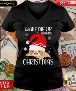 Wake Me Up When It’s Christmas V-neck - Design By Viewtees.com