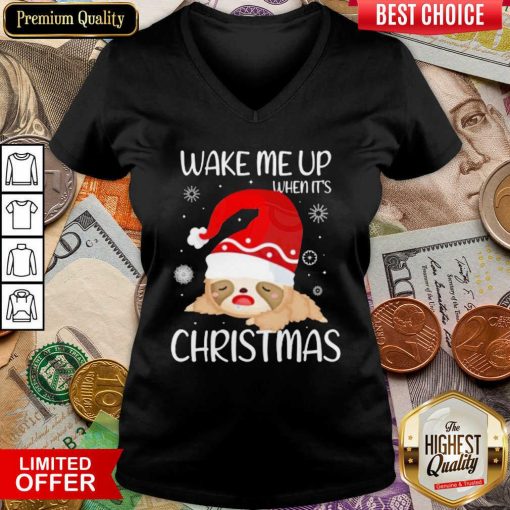 Wake Me Up When It’s Christmas V-neck - Design By Viewtees.com