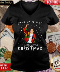 Have Yourself A Harry Styles Christmas V-neck - Design By Viewtees.com