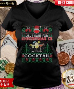Happy All I Want For Christmas Is Cocktail Ugly V-neck - Design By Viewtees.com