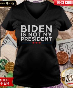 Happy Biden Not My President Stars Election V-neck - Design By Viewtees.com