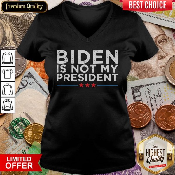 Happy Biden Not My President Stars Election V-neck - Design By Viewtees.com