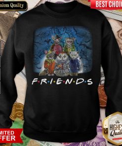 Happy Cat In Horror Character Movie Friends Sweatshirt - Design By Viewtees.com