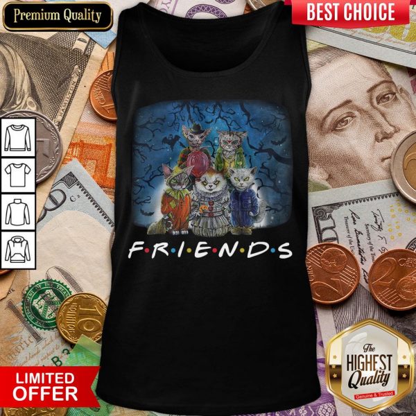 Happy Cat In Horror Character Movie Friends Tank Top - Design By Viewtees.com