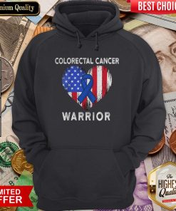 Happy Colorectal Cancer Warrior Heart American Flag Hoodie - Design By Viewtees.com