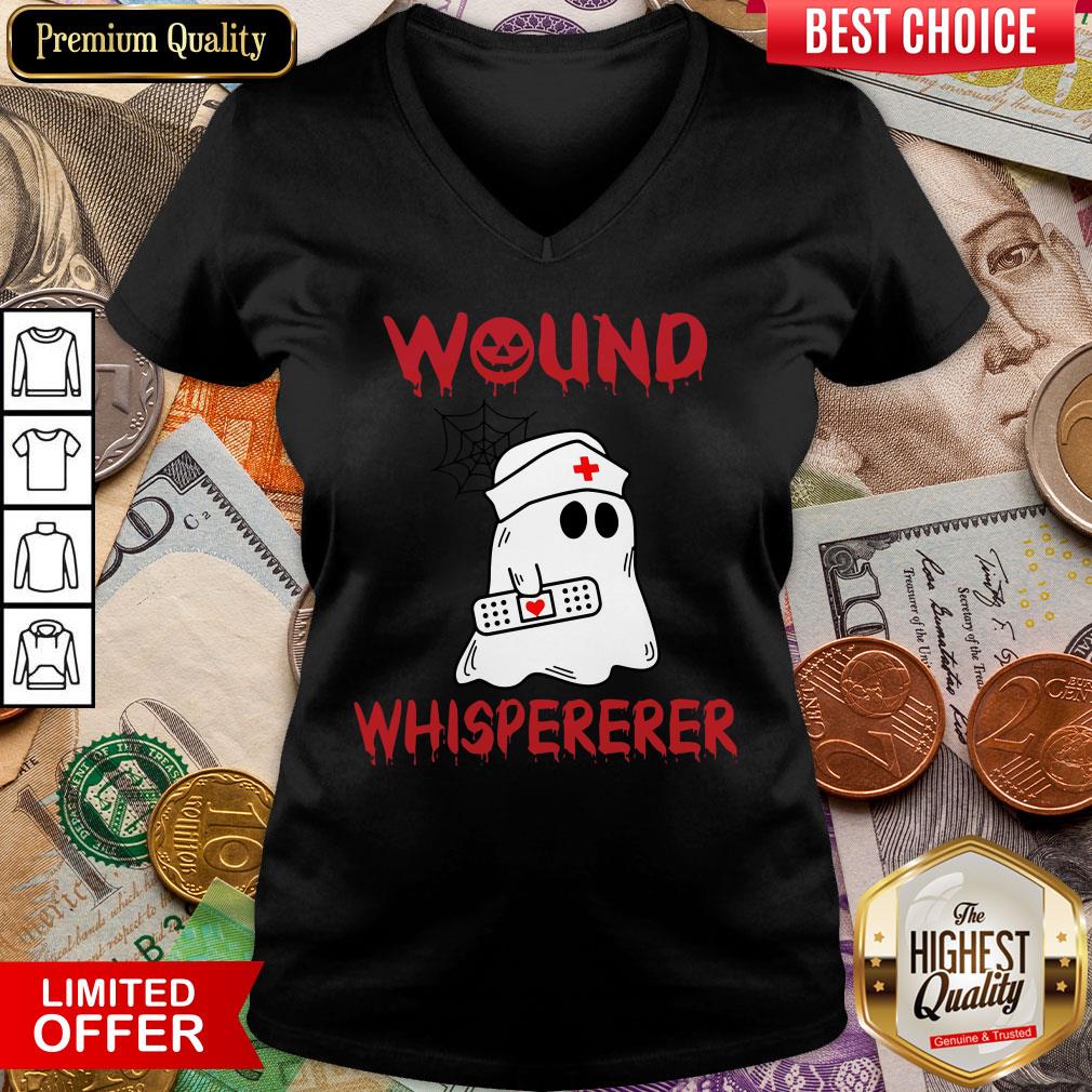 Happy Ghost Nurse Wound Whisperer V-neck - Design By Viewtees.com