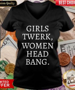 Happy Girls Twerk Woman Head Bang V-neck - Design By Viewtees.com