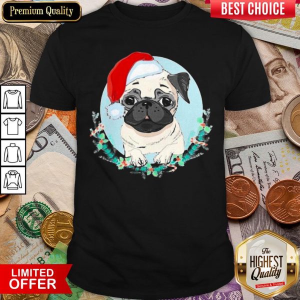 Happy Pug Santa Merry Christmas Shirt - Design By Viewtees.com