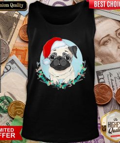 Happy Pug Santa Merry Christmas Tank Top - Design By Viewtees.com